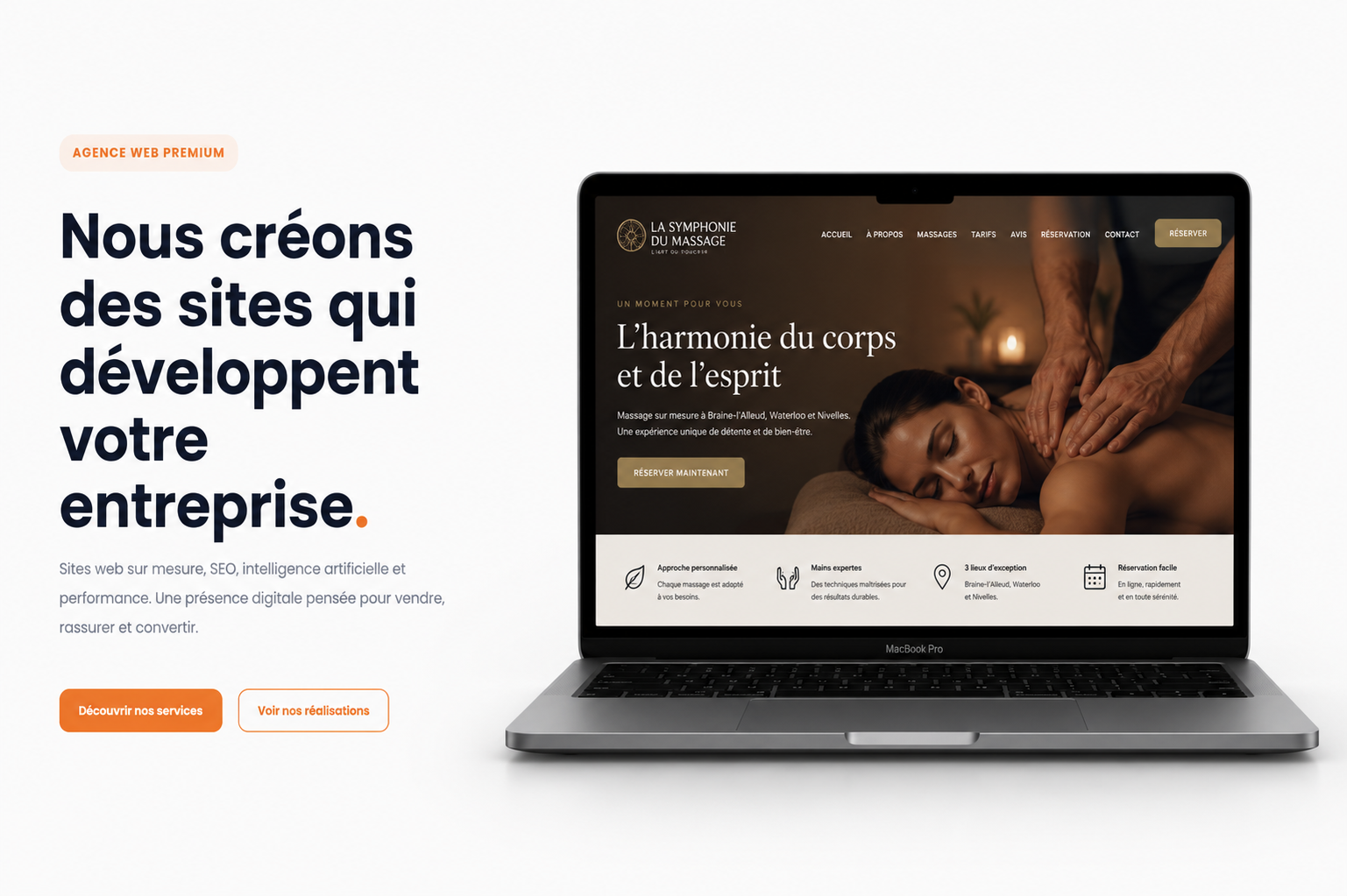 Site internet La Symphonie du Massage